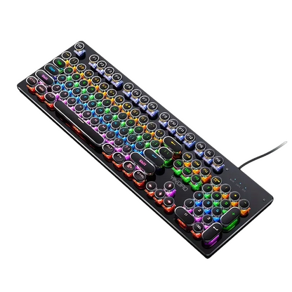 Caller Mechanical Keyboard - 104 Keys, Green Axis, Backlit, Wired USB, Black [Green Axis]