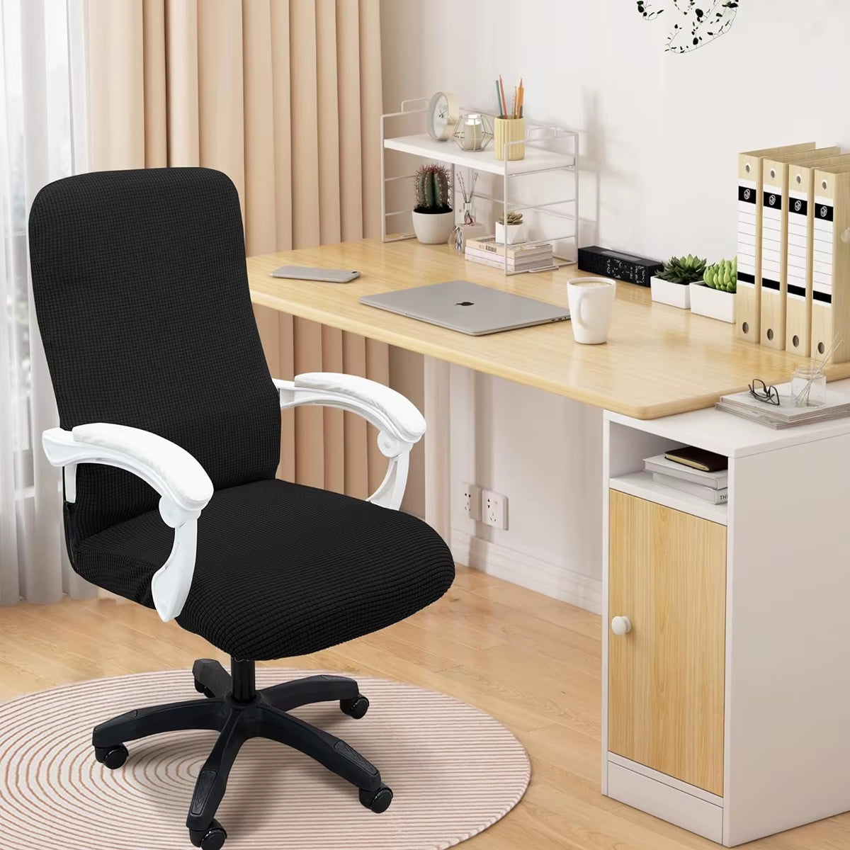 Thickened Jacquard Stretchable Computer Office Chair Covers Dustproof Pet Scratch Resistant Retractable Office Chair Cover